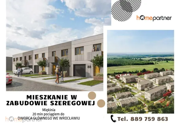 średzki, Miękinia, Dolnobrzeska, Mieszkanie w szeregu! OKAZYJNA CENA!
